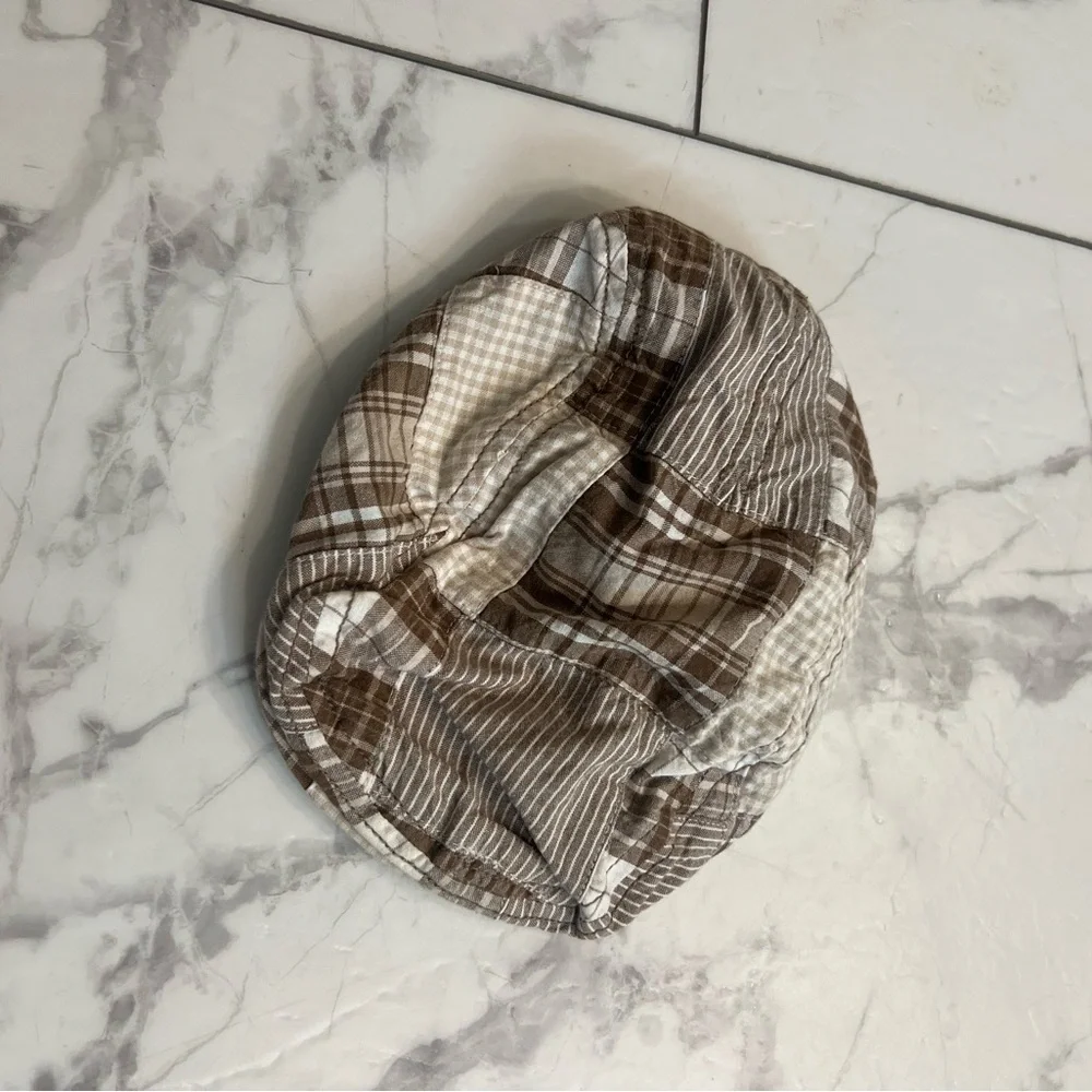 Old Navy Beige and Brown Plaid Hat